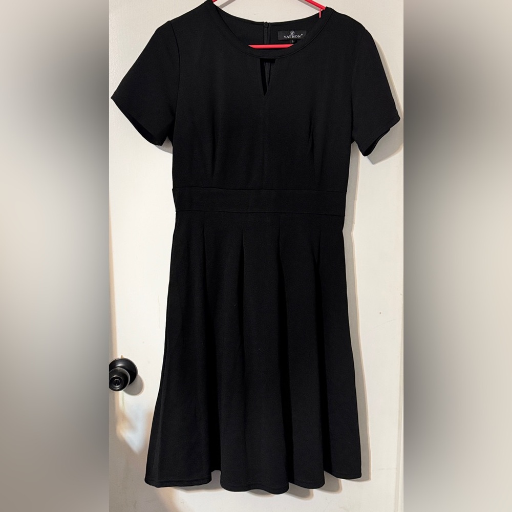 Elegant Black Short Sleeve Dress NWOT